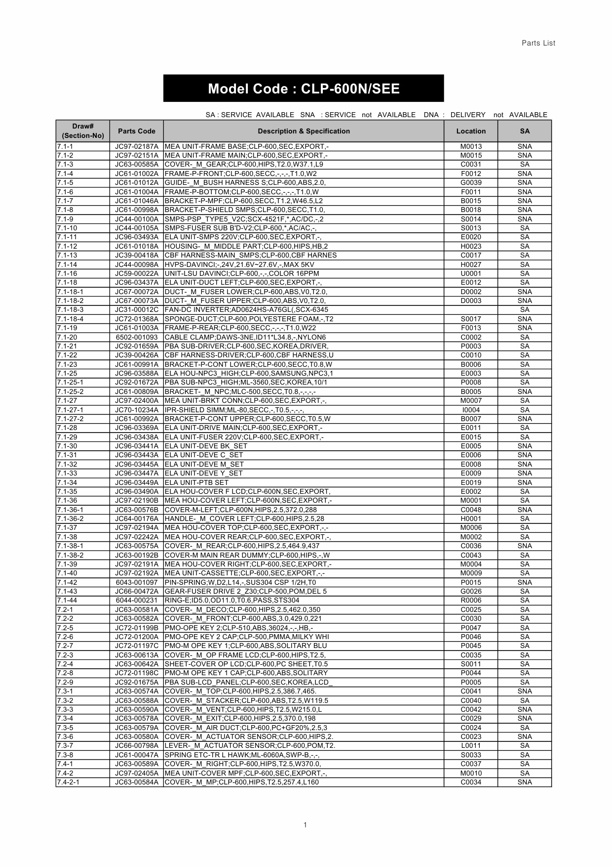 Samsung Color-Laser-Printer CLP-600N Parts Manual-3